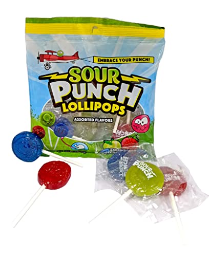Sour Punch Lollipops 4.75 oz Bag (Pack of 12)