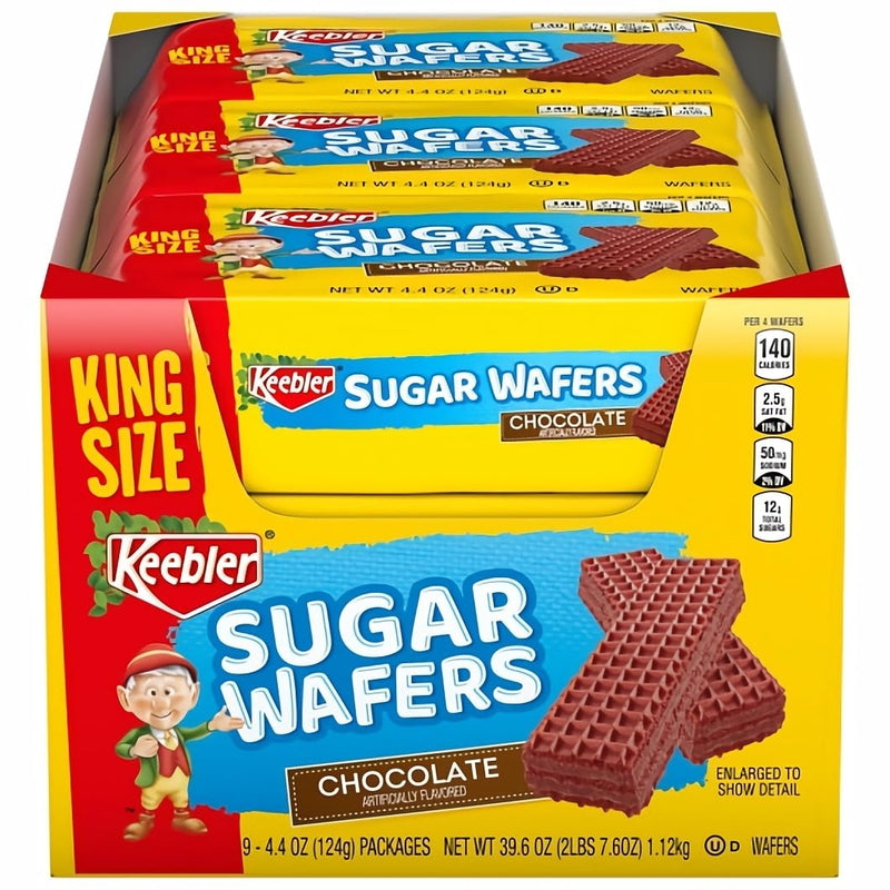 Keebler Chocolate Sugar Wafers, 4.4 oz - Crispy, Sweet Snack Cookies 9 Count