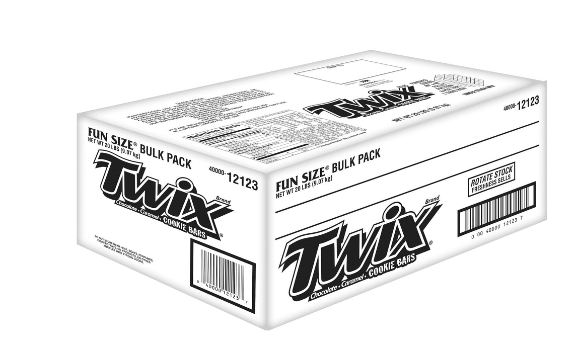Twix Caramel Fun Size Candy 20 lb Wholesale Bulk Package