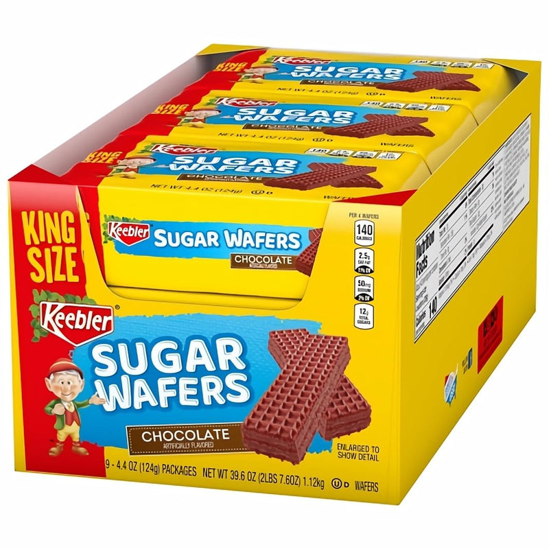 Keebler Chocolate Sugar Wafers, 4.4 oz - Crispy, Sweet Snack Cookies 9 Count