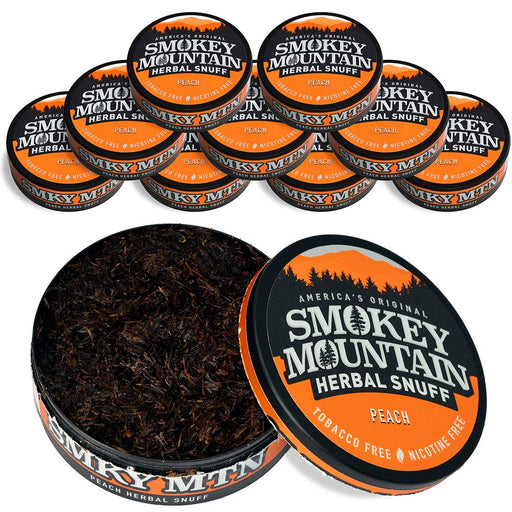Smokey Mountain Peach Herbal Snuff 10-Can Wholesale Pack