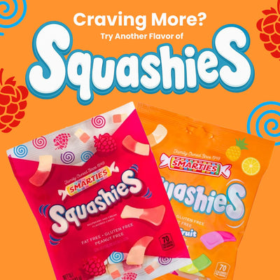 Smarties Squashies Mixed Fruit Flavor - Peanut Free, Gluten Free & Fat Free Gummy Candy - Perfect for Birthday & Halloween Party Favors chewy candy - 5 oz Candy Bags (Pack of 12)