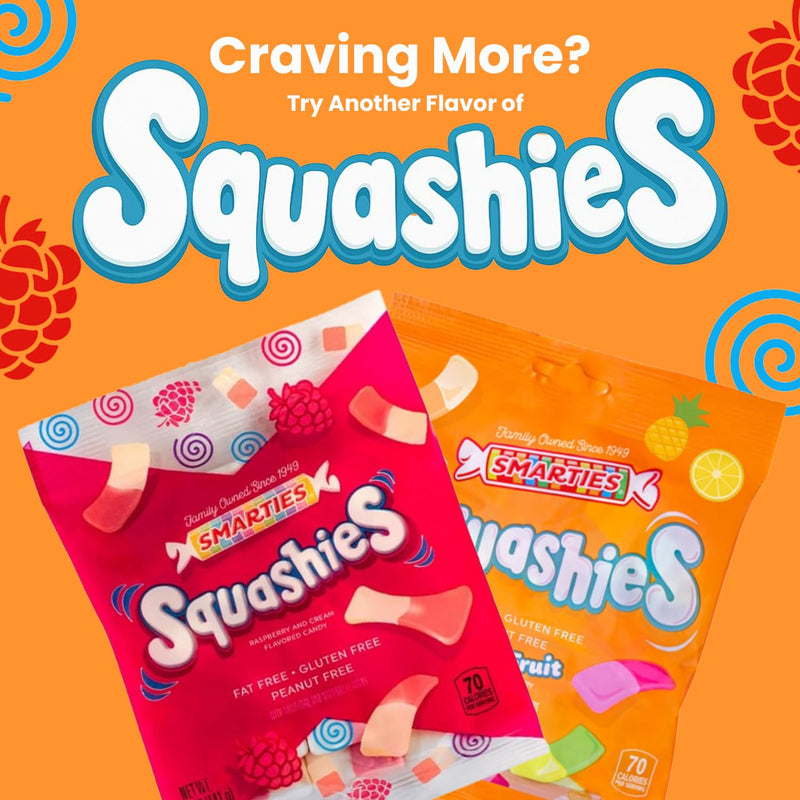 Smarties Squashies Mixed Fruit Flavor - Peanut Free, Gluten Free & Fat Free Gummy Candy - Perfect for Birthday & Halloween Party Favors chewy candy - 5 oz Candy Bags (Pack of 12)