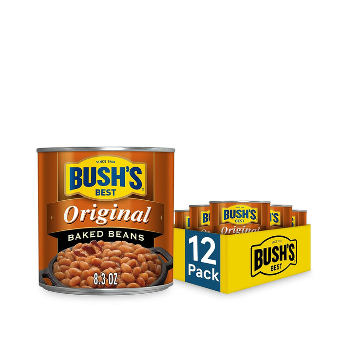 Bush's Best Baked Beans Original Seasoned with Bacon & Brown Sugar 8.3 oz [12-Cans]
