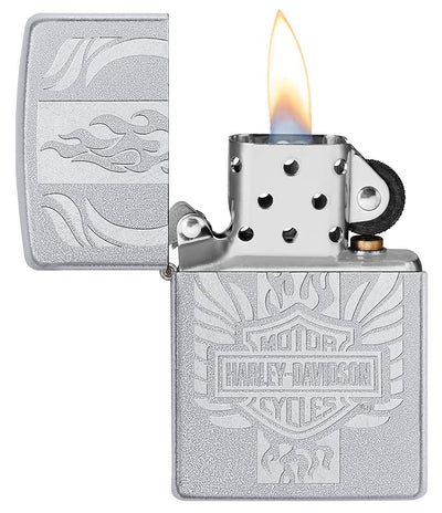 Zippo Harley-Davidson Carbon Fiber Satin Chrome Pocket Lighter