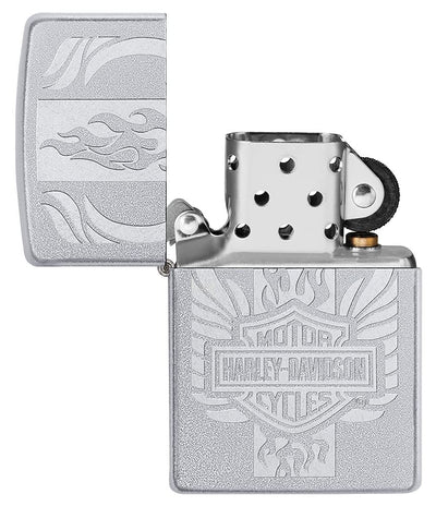 Zippo Harley-Davidson Carbon Fiber Satin Chrome Pocket Lighter