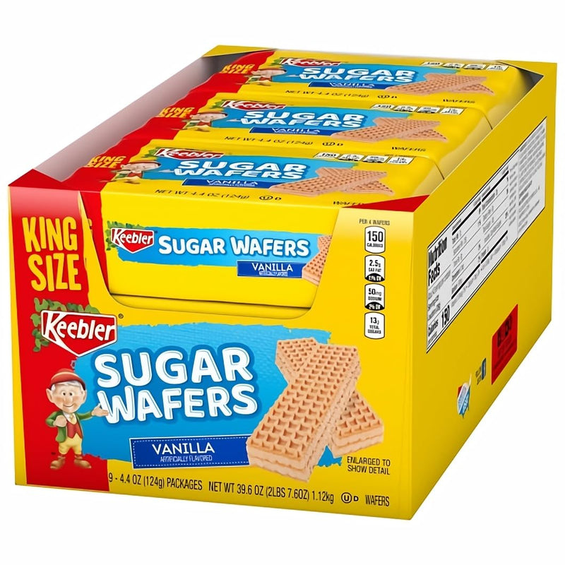 Keebler Vanilla Sugar Wafers, 4.4 oz King Size Bars 9 Count