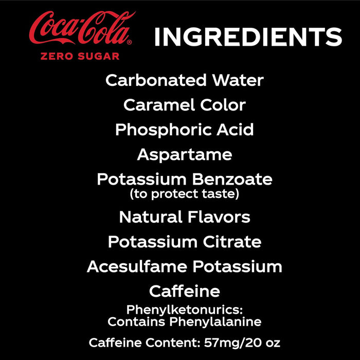 Coca Cola Zero Sugar 20 ounce Soda 24 Count Wholesale