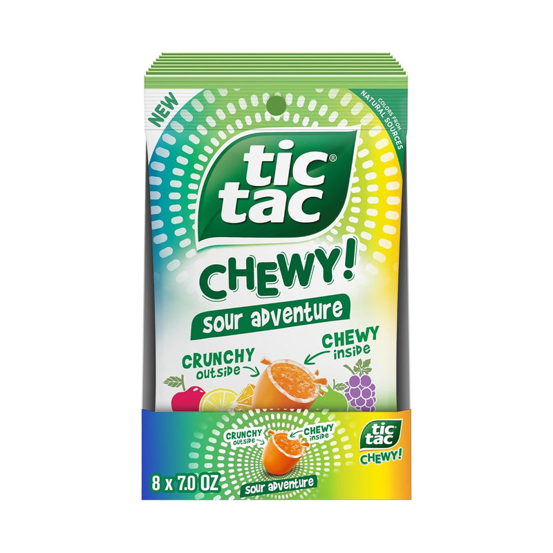 Tic Tac Chewy Sour Adventure Candy, Sour Candy, 7 oz Bag