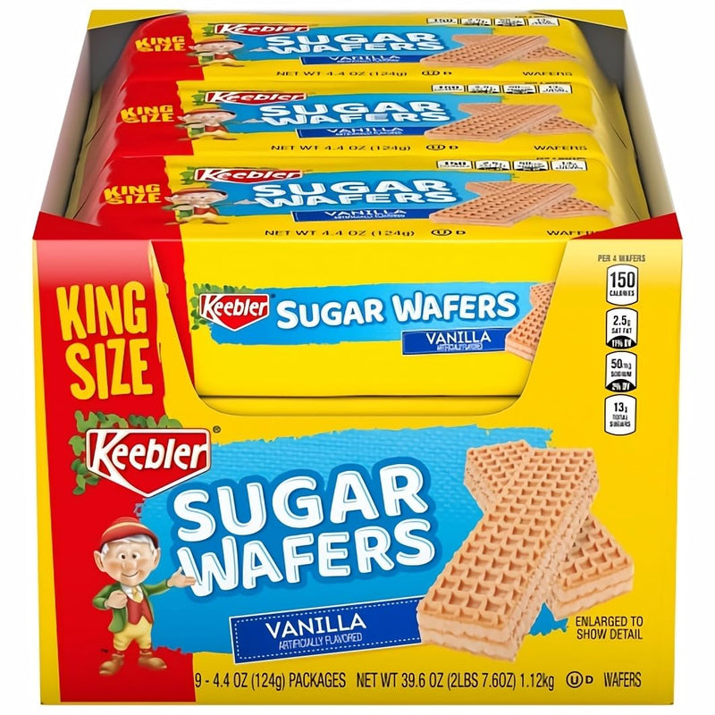 Keebler Vanilla Sugar Wafers, 4.4 oz King Size Bars 9 Count