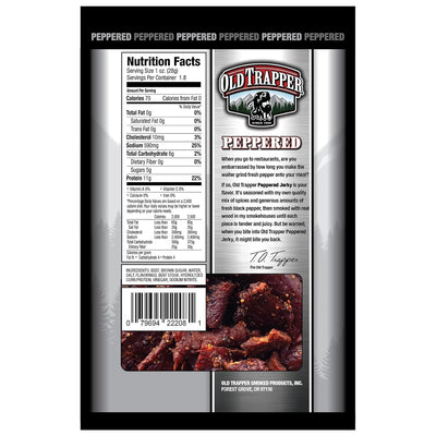 Old Trapper Jerky, Peppered, 1.8 oz Bag (Pack of 6)