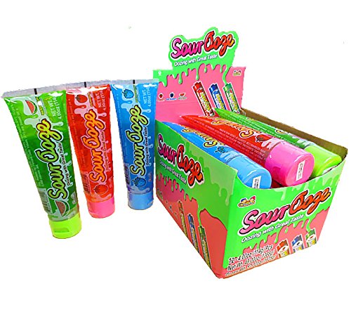 Kidsmania Sour Ooze Tubes, Oozing Delicious Flavor, Strawberry, 4oz (12 Pack)