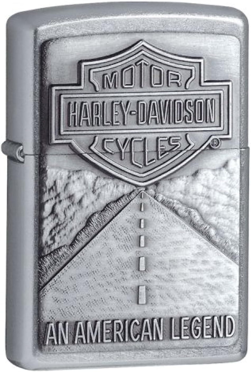 Zippo Harley Davidson Shield and American Legend Emblem Street Chrome Pocket Lighter Z-20229