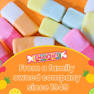Smarties Squashies Mixed Fruit Flavor - Peanut Free, Gluten Free & Fat Free Gummy Candy - Perfect for Birthday & Halloween Party Favors chewy candy - 5 oz Candy Bags (Pack of 12)
