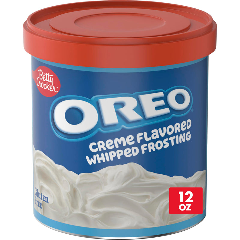 Betty Crocker OREO Creme Flavored Whipped Frosting, Gluten Free Frosting, 12 oz (Pack of 8)