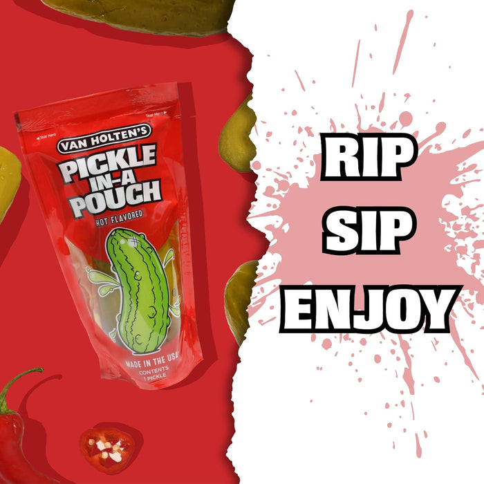 Van Holten's Jumbo Hot Pickle Individually Wrapped 12 Count Wholesale