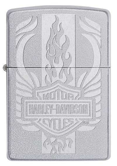 Zippo Harley-Davidson Carbon Fiber Satin Chrome Pocket Lighter