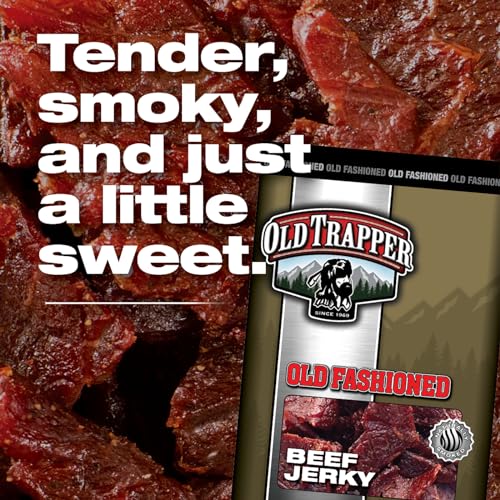 Old Trapper Old-Fashioned Beef Jerky, 1.8-Ounce Individual Packages, Great Size for Quick Snacking, 11 Grams of Protein and Zero Grams of Fat Per Serving (Pack of Six)
