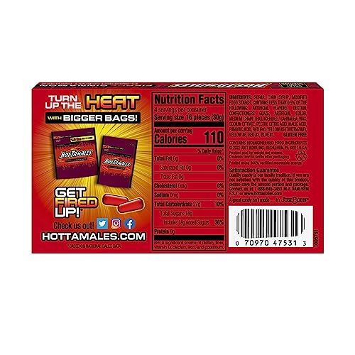 Hot Tamales Fierce Cinnamon Candy, 4.25oz Theater Box, Pack of 12