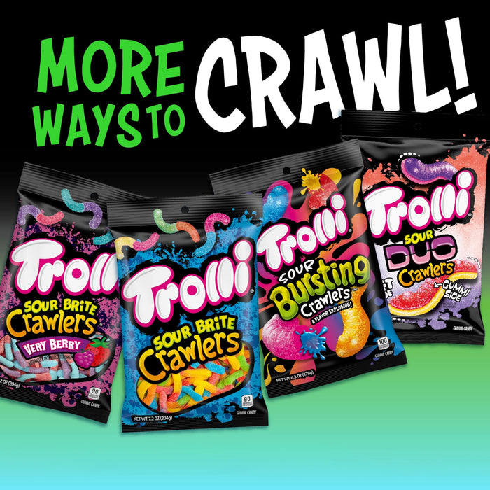 Trolli Electric Sour Crawlers Gummy Candy 4.25oz 12-Pack Wholesale