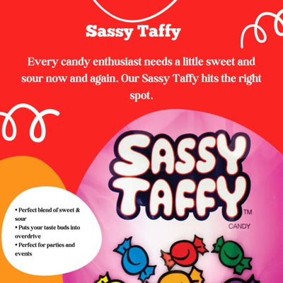 Taffy Town Saltwater Taffy, Raspberry Flavor, 2.5 lb Bulk Bags (Pack of 8)