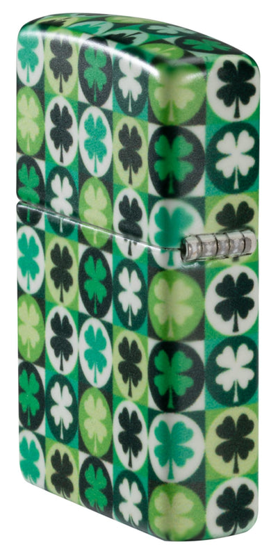 Zippo Lucky Clover Glow in The Dark Green Matte Pocket Lighter - Fortune's Favorite