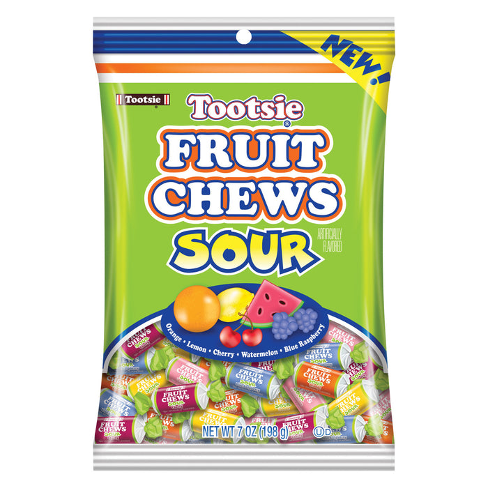 Tootsie Fruit Chews Sour Peg Bag 7 oz Single Bag