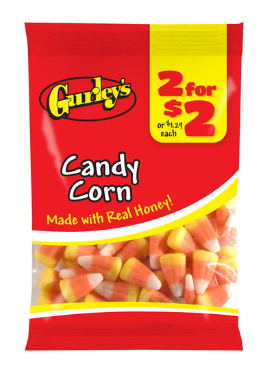 Gurley's Traditional Tri-Colored Candy Corn, Classic Halloween Treat (Pack of 12)
