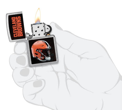 Zippo NFL Cleveland Browns Street Chrome Pocket Lighter - Fan Loyalty