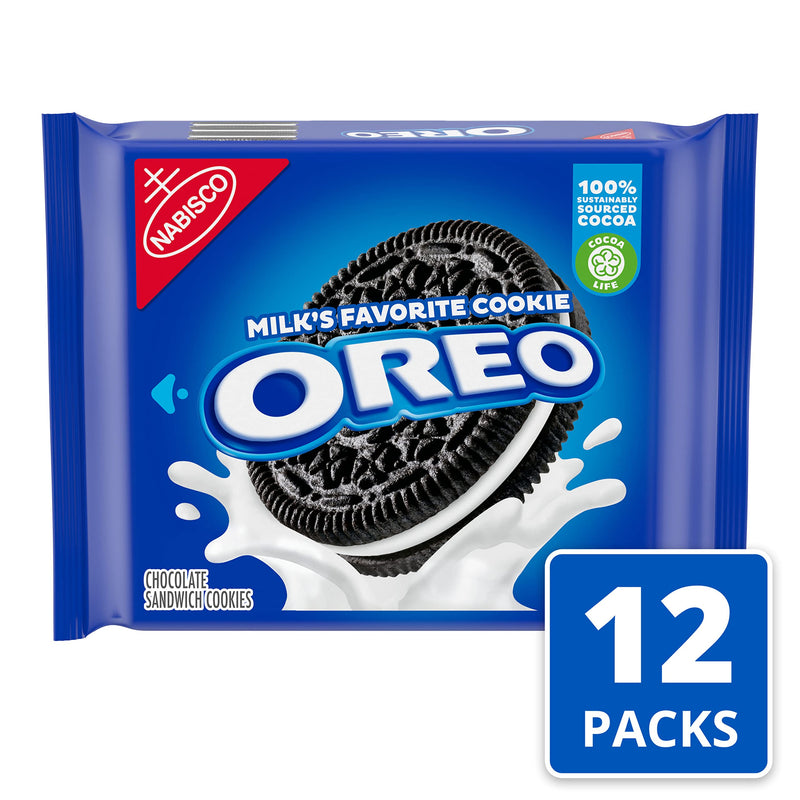 OREO Chocolate Sandwich Cookies, Original Flavor, 13.29 oz Packs - Crunchy & Creamy - (Pack of 12)