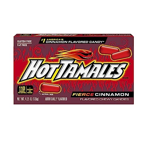 Hot Tamales Fierce Cinnamon Candy, 4.25oz Theater Box, Pack of 12