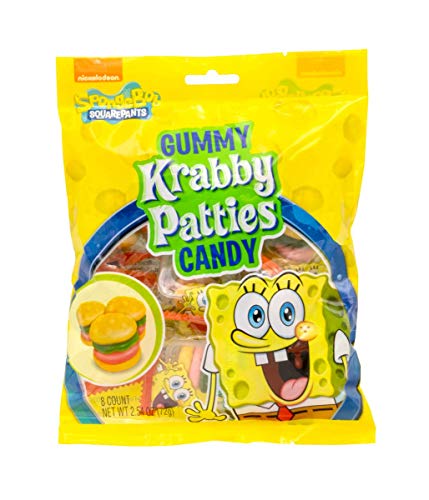 Nickelodeon SpongeBob SquarePants Gummy Krabby Patties, Fun Shaped Fruit Candy, 2.54 oz Bag