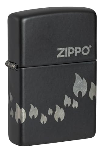 Zippo Designer Black Matte with Chrome Pocket Lighter - Modern Flair