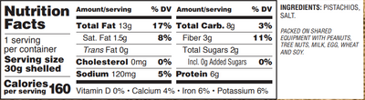 Gurley's Golden Recipe Natural Pistachios, Unsalted, 2.25 oz (Pack of 8)