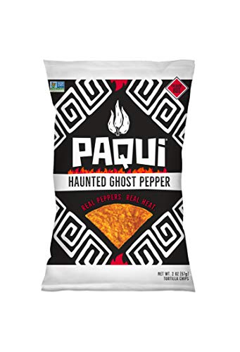 Paqui Haunted Ghost Pepper Spicy Tortilla Chips, Gluten Free Chips, Non-GMO Chips, Flavored Tortilla Chips, 6ct, 2 oz Individual Snack Sized Bags,2 Ounce (Pack of 6)