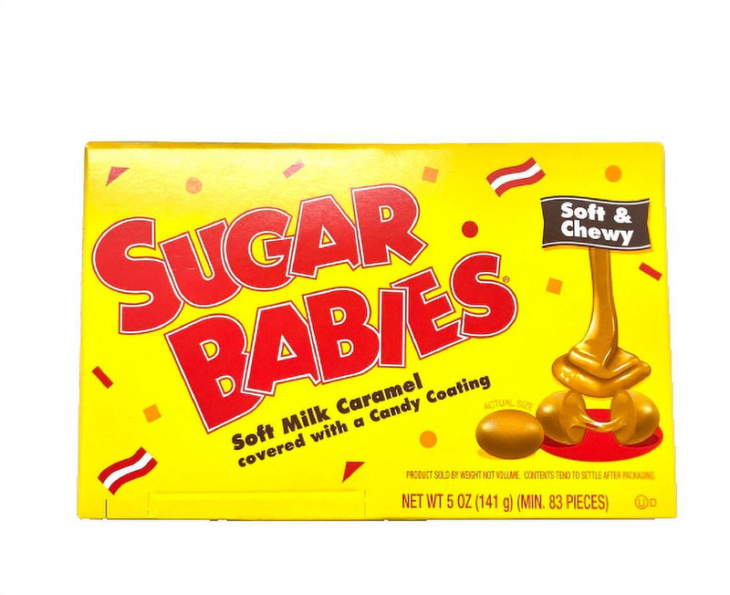 Sugar Babies Soft Milk Caramels, Chewy Candy Theater Box, 5 oz Each - Delicious Caramel Flavor, Perfect for Sharing (Pack of 12)