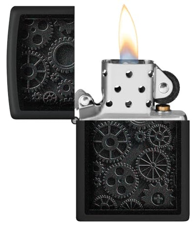 Zippo Steampunk Design Black Matte Pocket Lighter