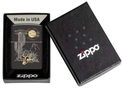 Zippo Western Design High Polish Black Pocket Lighter