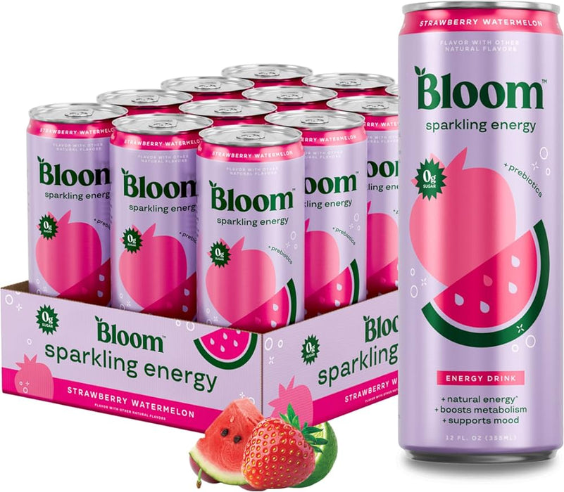 Bloom Energy Straw Watermelon Energy Drink - 12 oz
