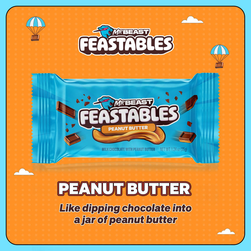 Feastables Peanut Buter Bar 1.2z 35 g 24 Per Box