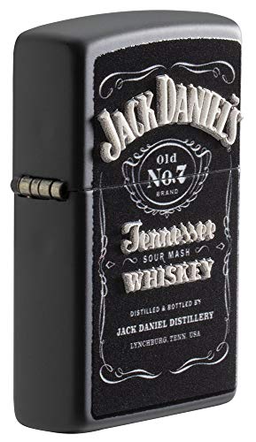 Zippo Jack Daniels Black Matte Texture Lighter - Stylish & Officially Branded