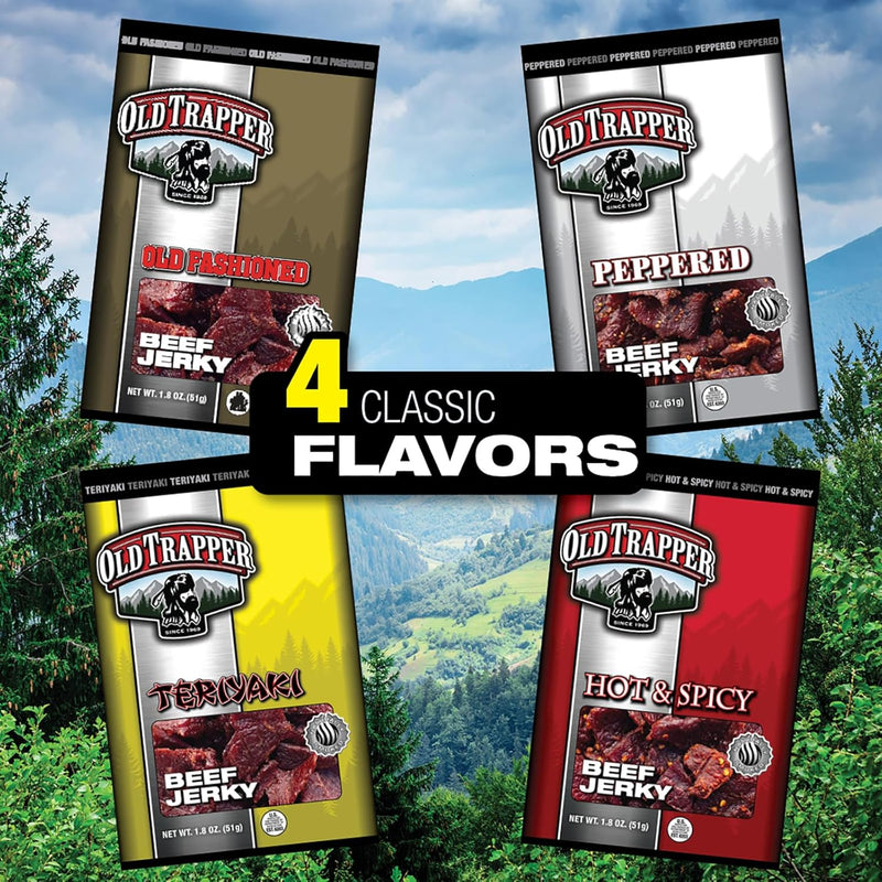 Old Trapper Jerky, Teriyaki, 1.8 oz Bag (Pack of 6)