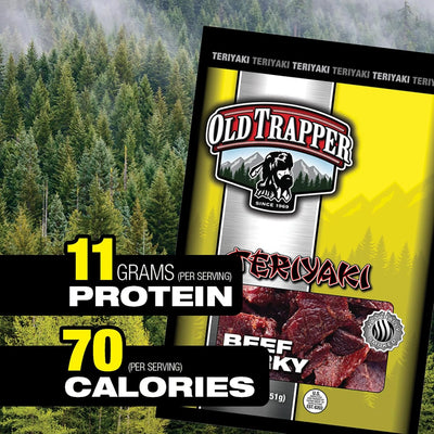 Old Trapper Jerky, Teriyaki, 1.8 oz Bag (Pack of 6)