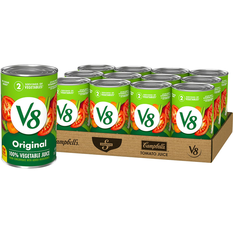 V8 Original 100% Vegetable Juice, 46 fl oz Bottle (Case of 12)