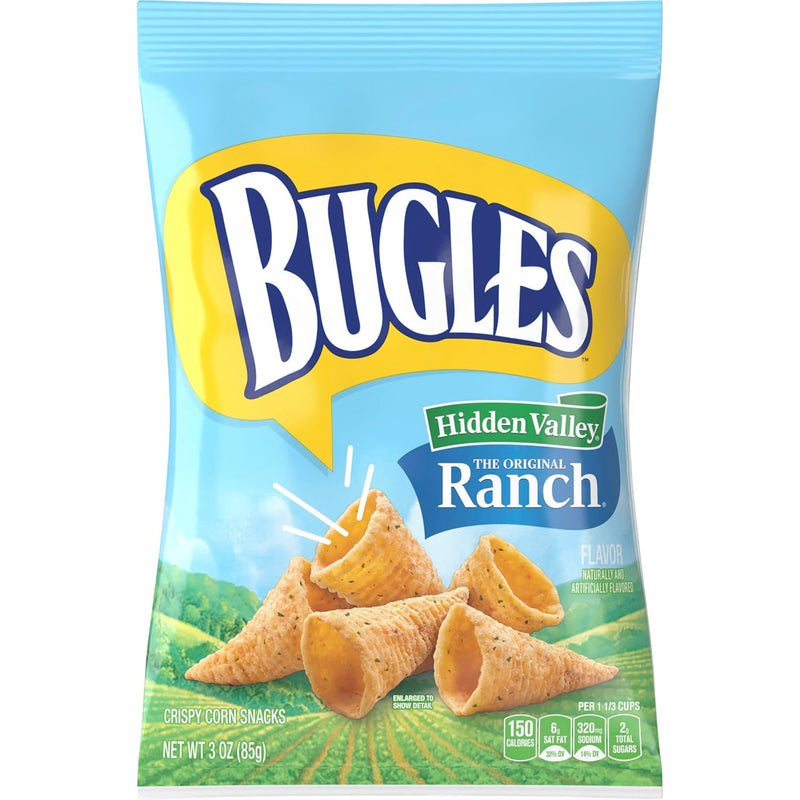 Bugles Corn Snacks, Ranch, 3 Oz (Pack of 6)