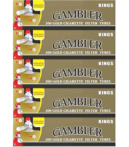 Gambler Tube Gold King Size Cigarette Tubes - 200ct