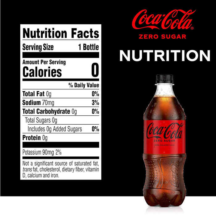 Coca Cola Zero Sugar 20 ounce Soda 24 Count Wholesale