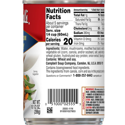 Campbell's Gravy, Mushroom, 10.5 oz. Can (Pack of 24)