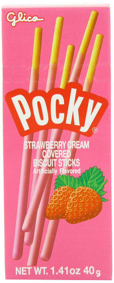 Pocky Cream Covered Biscuit Sticks, Strawberry, 1.41 Ounce 10 Count