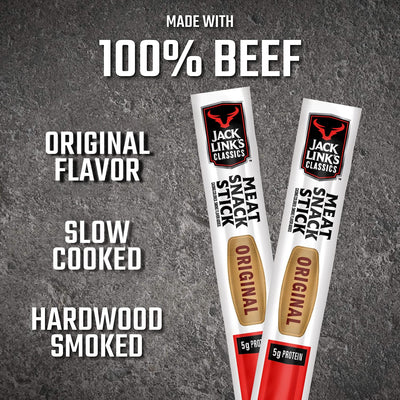 Jack Link's Meat Sticks, Original – Protein Snack, Meat Stick with 5g of Protein – 0.8 oz. (Pack of 20)